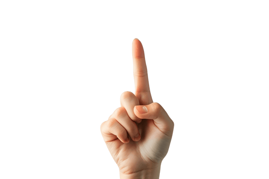 AI generated a hand pointing up on a transparent background png