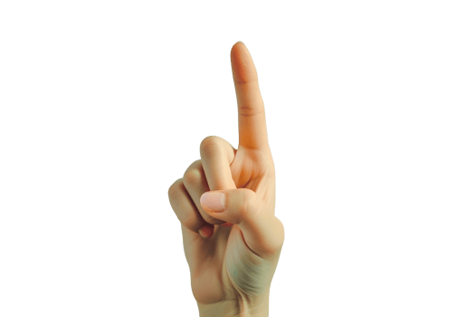 AI generated a hand pointing up on a transparent background png