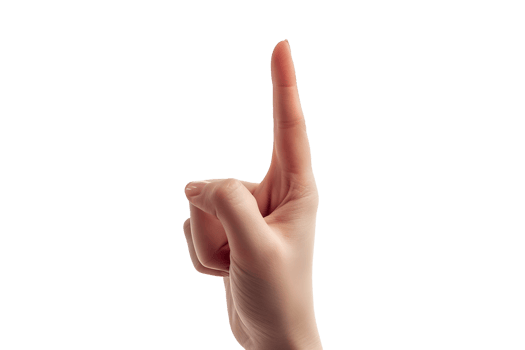 AI generated a hand pointing up on a transparent background png