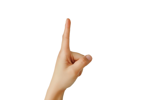 AI generated a hand pointing up on a transparent background png