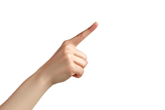 AI generated a hand pointing up on a transparent background png