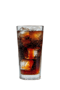 AI generated a glass of cola with ice on a transparent background png
