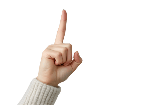AI generated a hand pointing up on a transparent background png