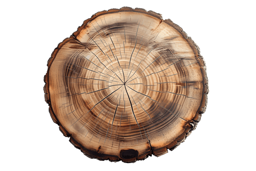 AI generated a tree stump on a transparent  background png