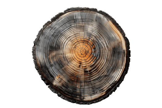 AI generated a tree stump on a transparent  background png