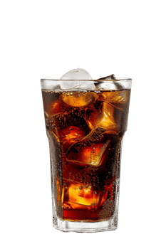 AI generated a glass of cola with ice on a transparent background png