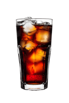 AI generated a glass of cola with ice on a transparent background png