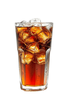 AI generated a glass of cola with ice on a transparent background png