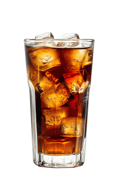 AI generated a glass of cola with ice on a transparent background png