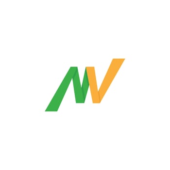 Initial letter nv logo or vn logo vector design template