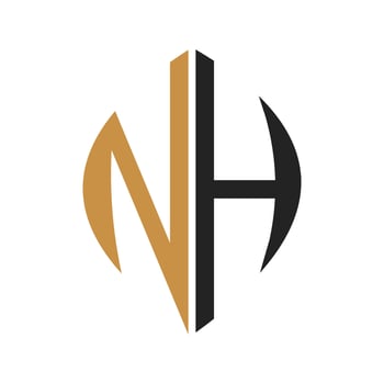 Initial nh letter logo vector template design. Creative abstract letter hn logo design. Linked letter hn logo design.