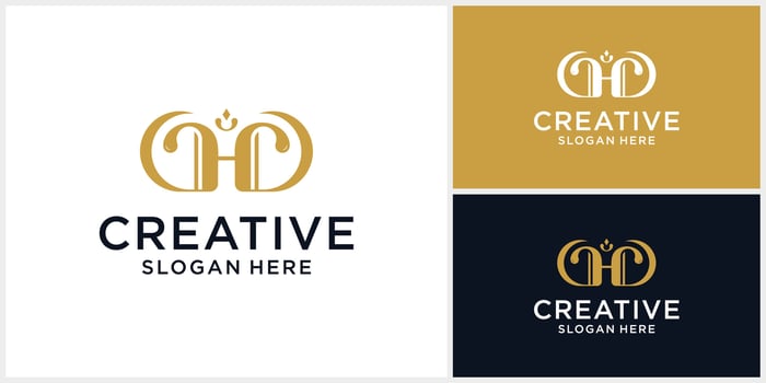 Letter H Luxurious fashion brand design modern style creative golden vector