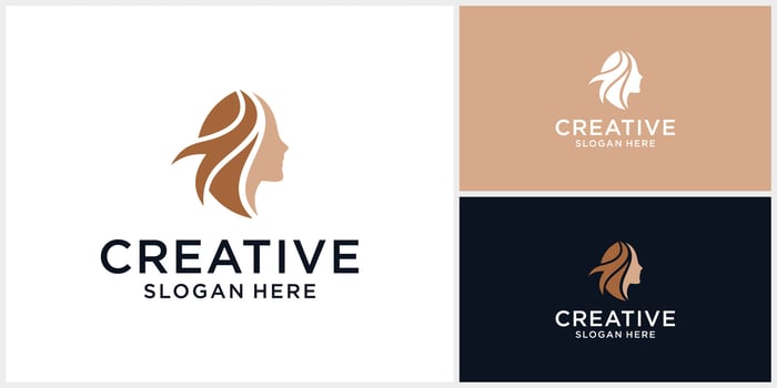 Luxury beauty woman logo design vector