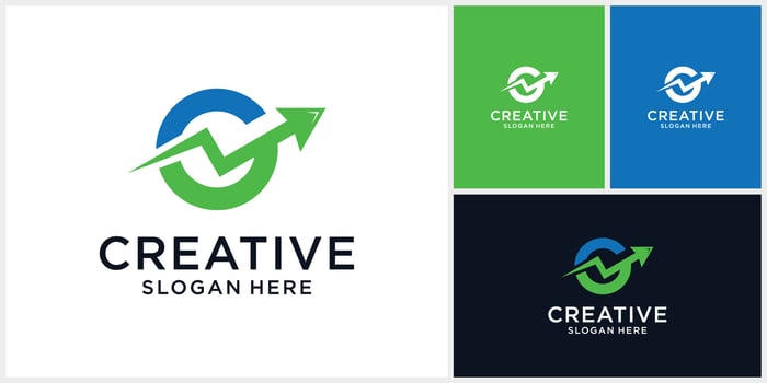 Growth arrow letter g logo design template vector