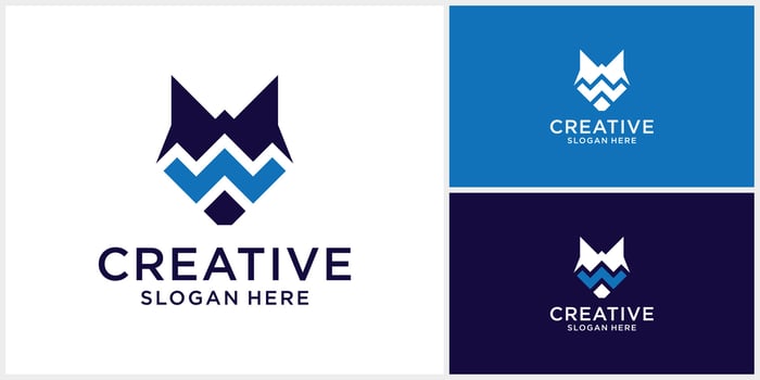 Letter W wolf initial  logo design vector template