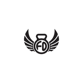 FO fitness GYM and wing initial concept with high quality logo design vector