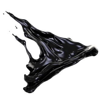 AI generated a black liquid splashing on transparency background png
