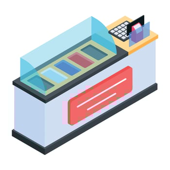 Products Racks Isometric Icon vector