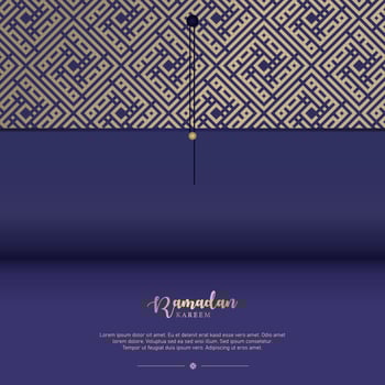 islamic greeting card ramadan kareem luxury background  with ornament for islamic party vector