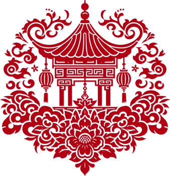 red chinese pattern frame png