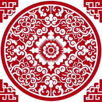red chinese pattern frame png