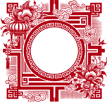 red chinese pattern frame png