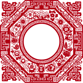 red chinese pattern frame png