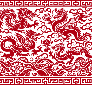 red chinese pattern frame png