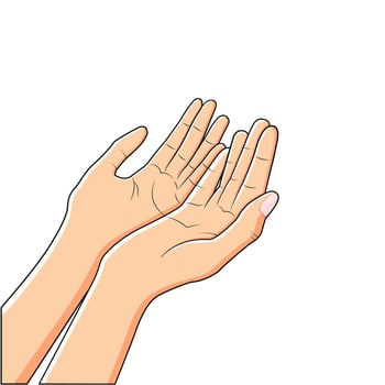 Vector Praying Hands Of Female Muslim Praying Hands Cartoonist Icon Vector Illustration