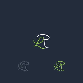 Alphabet Initials logo LR, RL, L and R vector