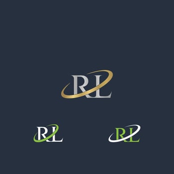 Alphabet Initials logo LR, RL, L and R vector