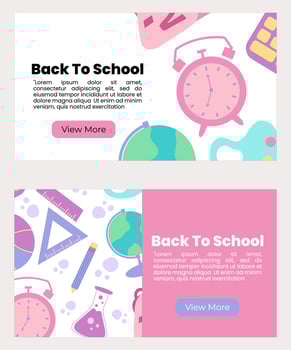 Back to school banners template. Website , brochure, presentation, with hand drawn element vector illustration