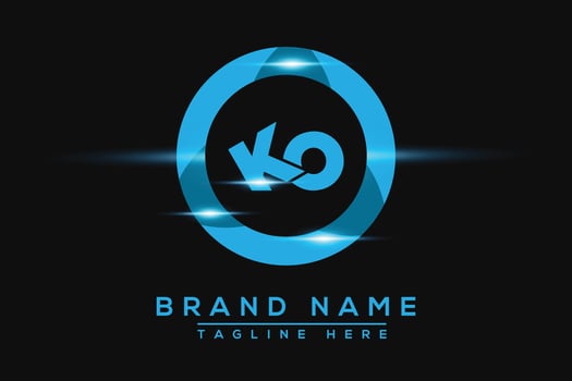 KO Blue logo Design. Vector logo design for business.