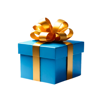 AI generated Blue gift isolated on transparent. Gift box transparent. png