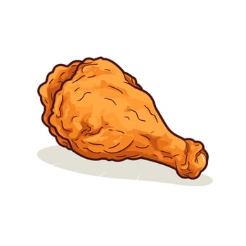 A cartoon of a chicken leg vector