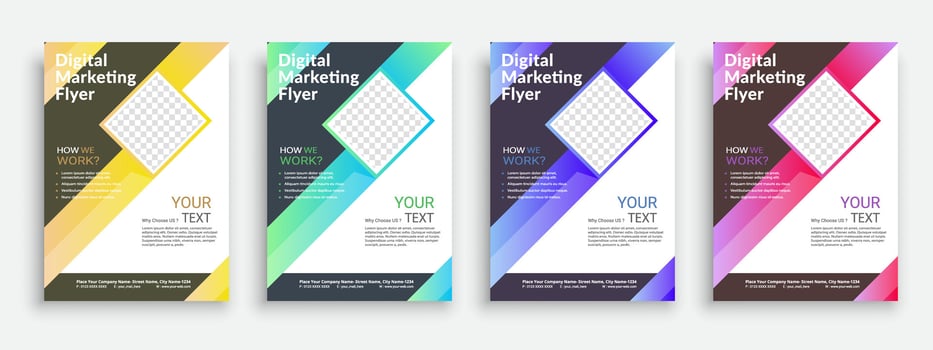 digital marketing poster flyer pamphlet brochure cover design layout space for photo background, vector illustration template in A4 size