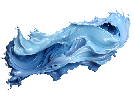 AI generated Blue Paint Brush Isolated on Transparent Background. Blue Dye. Generative Ai png