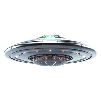 AI generated Flying saucer ufo uap isolated on transparent background png