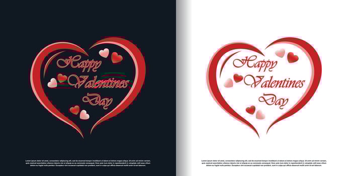 valentines day logo with creative concept premium vector