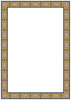 Decorative pattern frame with floral ornaments for cards and invitations png