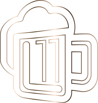 Mug with beer doodle design and design. png