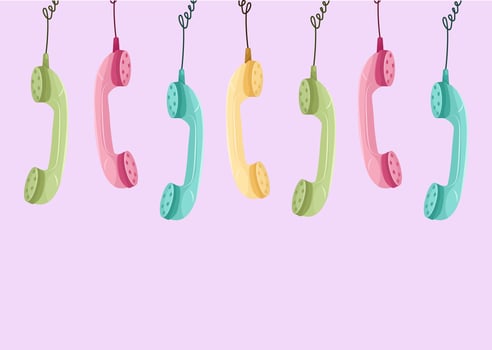A6 postcard with telephone handsets vector