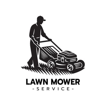 Lawn mower service logo,Lawn care gardening service logo icon isolated vector illustration