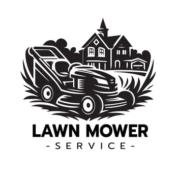 Lawn mower service logo,Lawn care gardening service logo icon isolated vector illustration