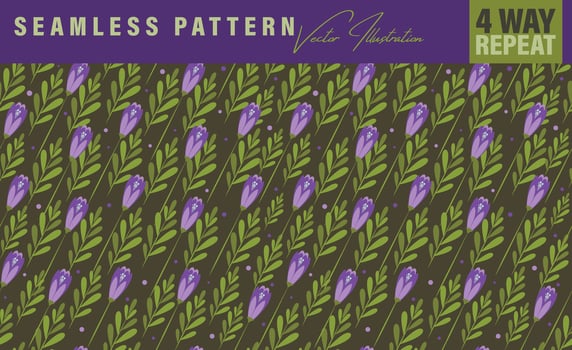 Seamless floral repeat pattern in Spring color palette. Four-way-repeat vintage pattern for fabric, book cover design, wrapping paper, bags, vintage backgrounds etc vector