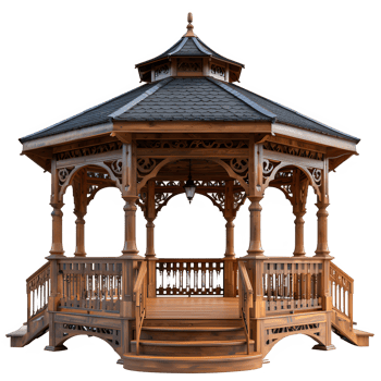 AI generated gazebo isolated on transparent background ,gazebo png ,generative ai