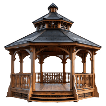 AI generated gazebo isolated on transparent background ,gazebo png ,generative ai