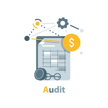 Financial statement, preparation of reports. Concept of financial report, digital accounting, audit and financial research, accounting report vector
