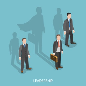 Leadership isometric flat vector concept.