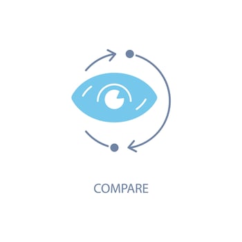 compare concept line icon. Simple element illustration. compare concept outline symbol design. vector